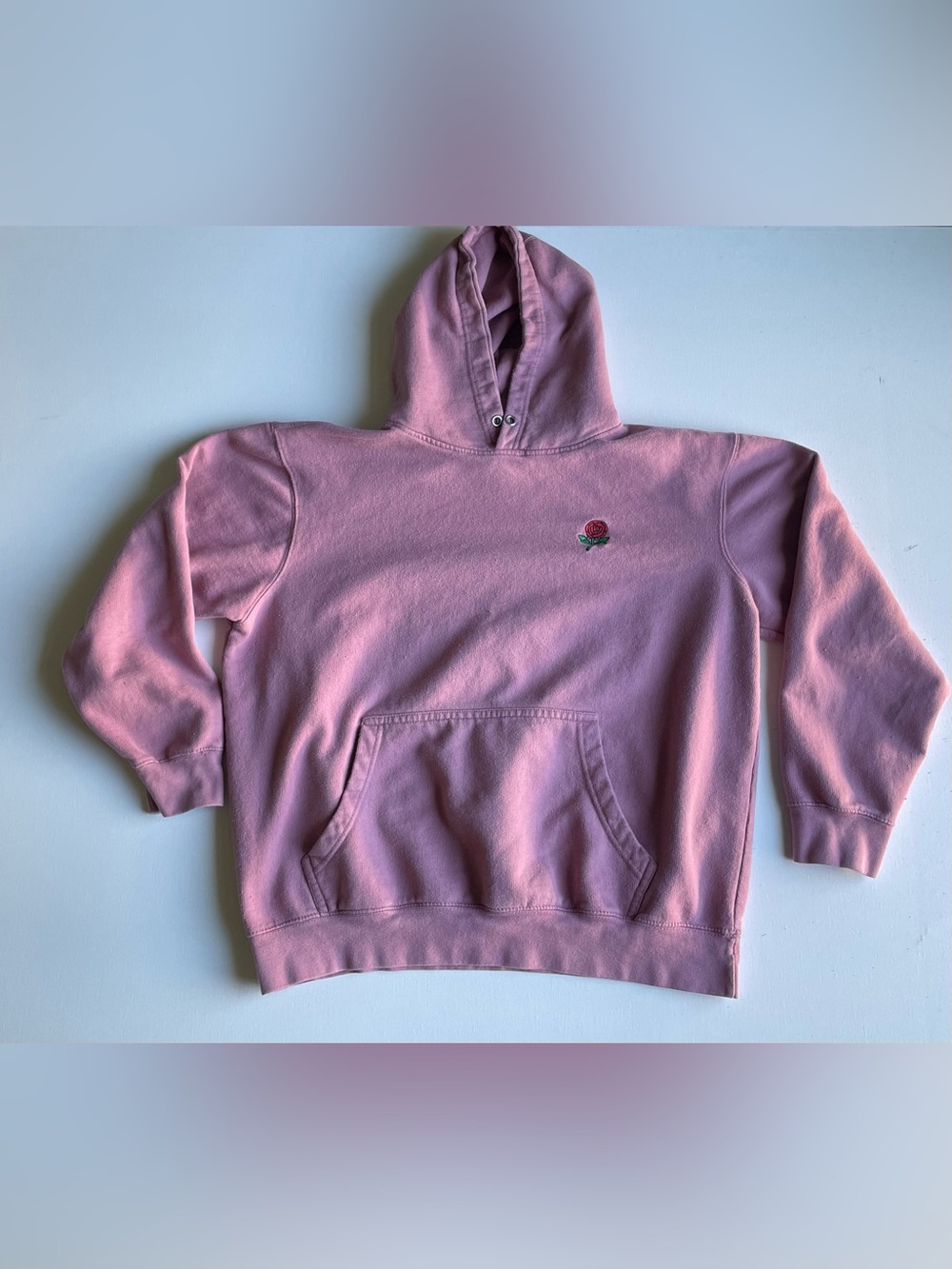 Eighty Eight Brand Pink Rose Embroidered Pullover Hoodie
